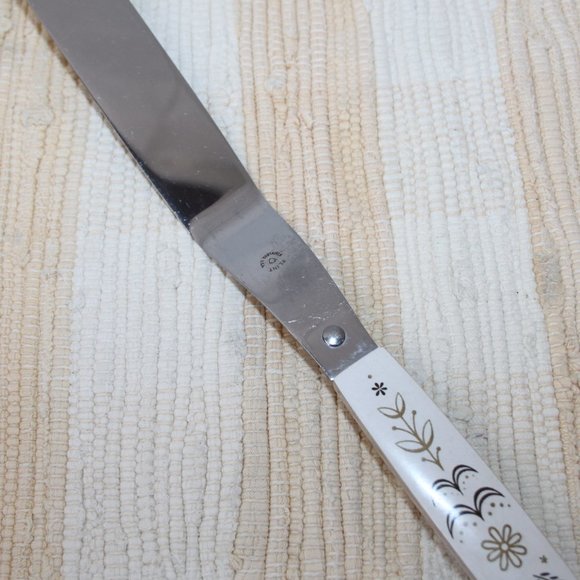 VTG FLINT ARROWHEAD STAINLESS CAKE KNIFE SPATULA WHEAT HARVEST HANDLE 12 3/8 USA - Picture 3 of 13